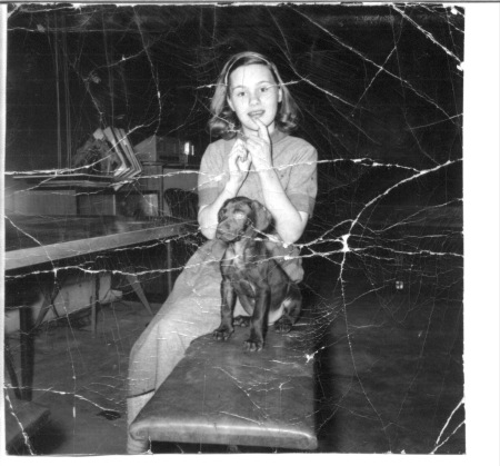 Becky at 12 with Fritzi, the pup