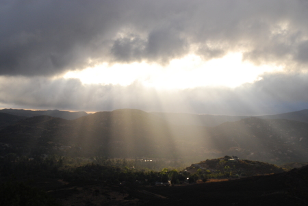  Crepuscular rays over Pine Valley