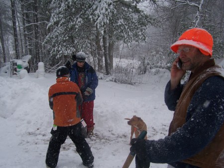 My 2 younger sons help shovel out