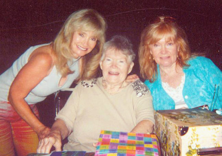 With Mom and sister Marilyn