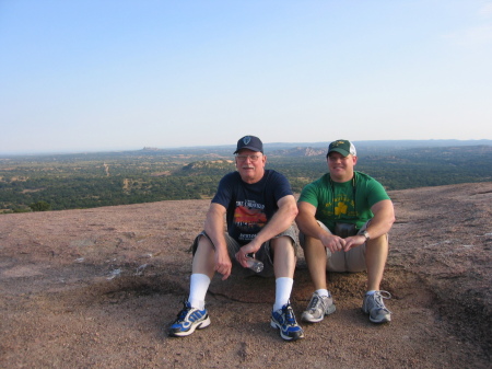 Aric and Dad on Enchanted Rock