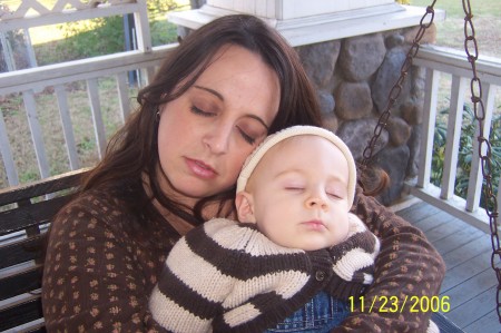 Cherie and Teagen napping on the front porch