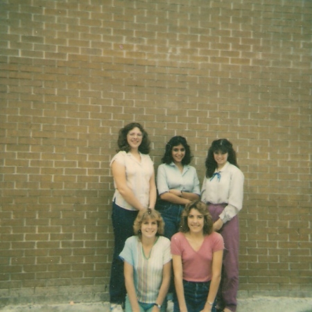 Evelyn, Kathy, Terri, Barbara & Claire in 1981