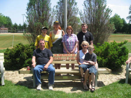 my family  sitting on richelle bench