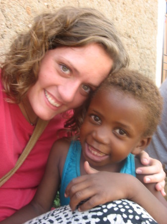 Candace and one of her kids in the squatter camp