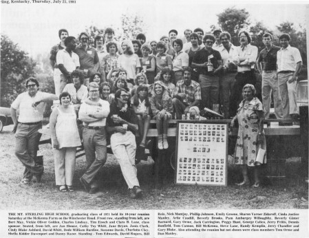 Class of 1971 10th Reunion at Bill McKenna's farm