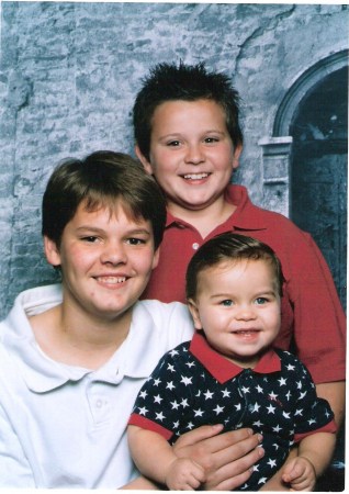 My nephews,Ross and Trevor with Gage when Gage was almost 2