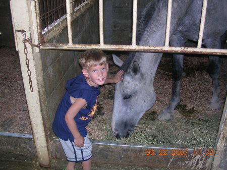 5 y/o Son Tim at the stables