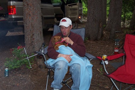 Dave,lil' hiedi camping in Vail,Co.