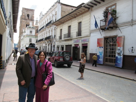 Street Scene in Cuenca Ecuador (our other home), Oct-07, my wife Teonila