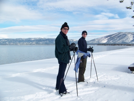 Cross Country Skiiing on the shores of Lake Tahoe