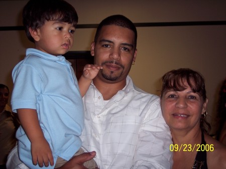 My son Kristopher, me and my mom Evelyn