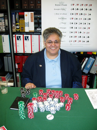 Diane with Poker winnings