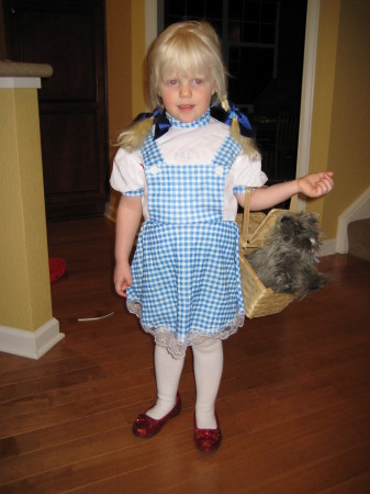 Amelia as Dorothy with Toto