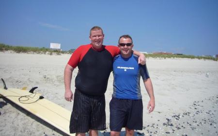W/ a fraternity brother surfing off Long Island '07