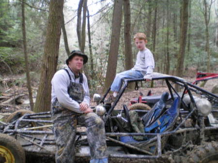 Tyler and I out in the railbuggy