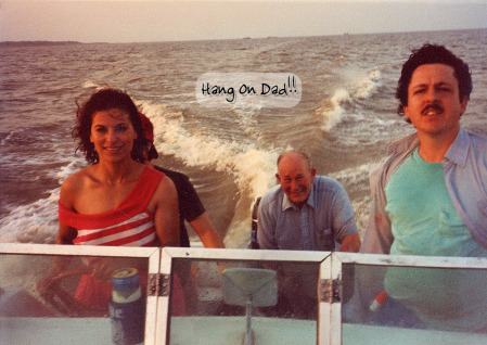 Early 90s with Lily Marquez in better times. Dad's in the background. Near Galveston.