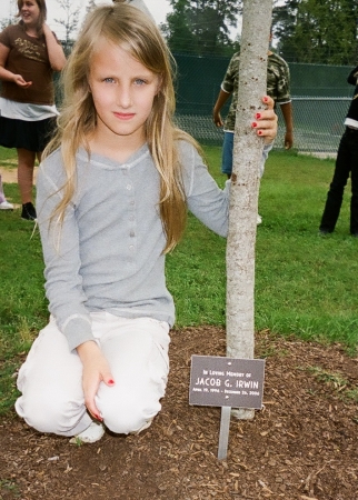 brandi by jacob's memorial oak tree