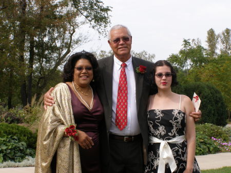 Avise, Horace, and Kaylee at Nick's wedding