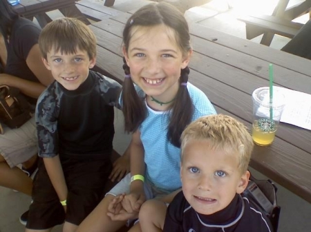 Drew, Erin & Jake at the water park.