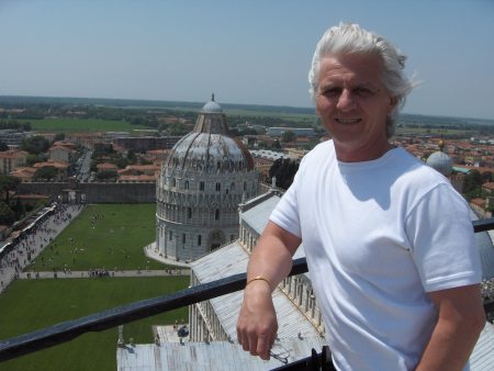 Standing on top of the Leaning Tower of Pisa