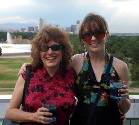 Katie and Emily on the town in Denver at Titanic exhibit party