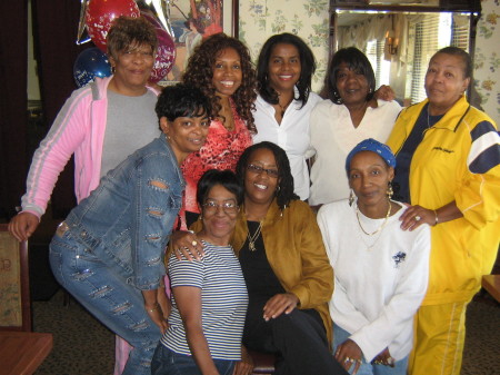 Me (Blue Jean Outfit), My mother (Pink & Grey Outfit) and some friends