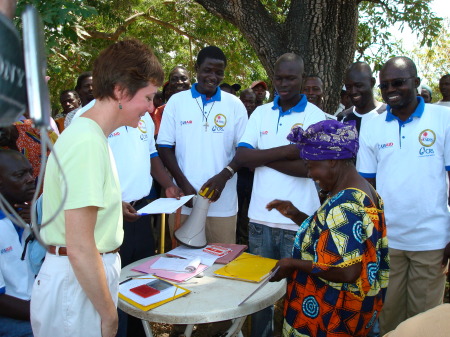 Visiting flood victims near the Ghana border