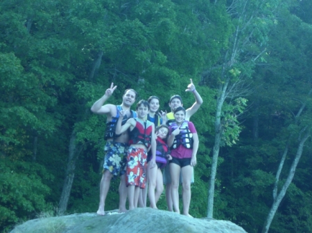 My girls and friends on the rock at Lake Nolin KY