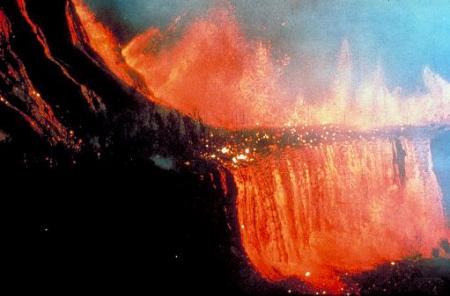 "Waterfall" of lava