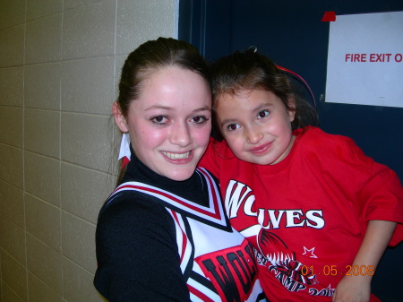 my wolf cheerleader & my niece Emily