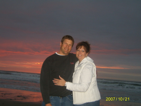 sunset at the beach with my husband