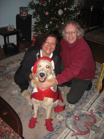 me, hubby and doggie Christmas 2006