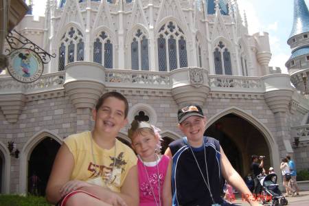 My kids in front of the Castle