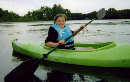 Kelly on a kayak
