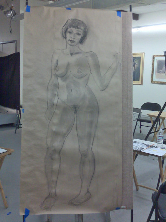 life size nude: charcoal