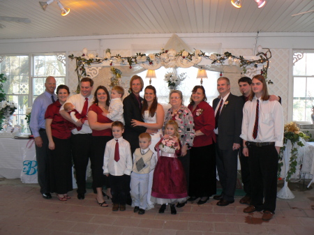 the whole family at candace's reception including my mom