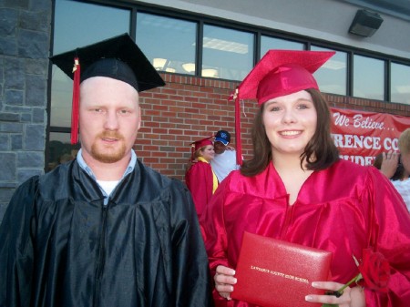 nephew Rodney and daughter Kayla at their graduation