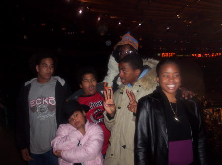 My kids and neice and nephew at the Knick game -2006