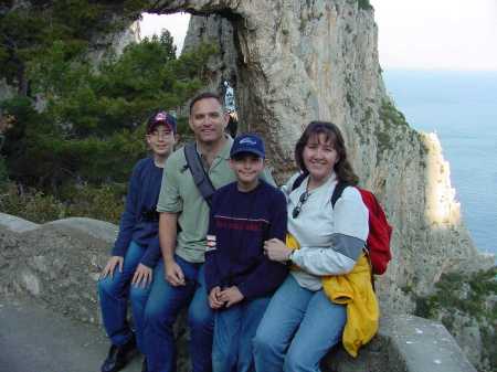 Shane, Jim, Christian & Kiera on island of Capri