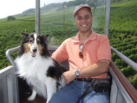 Chairlift with the pooch in the Rheingau region of Germany