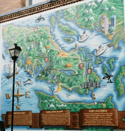 Victoria, BC brick wall map