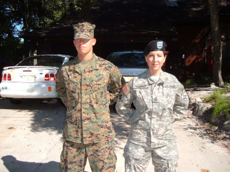 Sergeant Major Mom and Private Fisrt Class -my son Joey