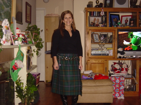 xmas eve, my house wearing my Henderson tartan