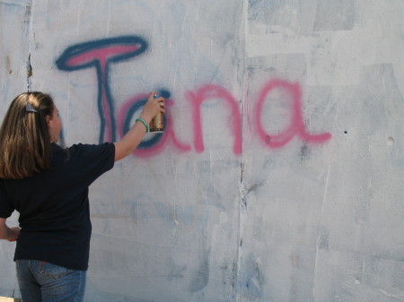 Jana defacing School Property!