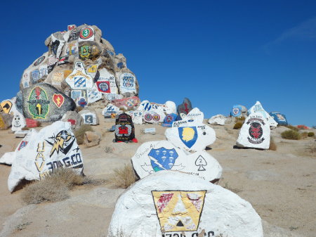 ARMY BASE ABOVE BARSTOW.THE GUYS TAGGED ROCKS