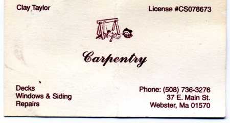clay's business card