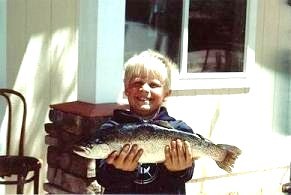 Connor's First BIG ONE!  5.5 lb. Rainbow Trout