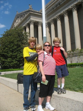 My family  in front of the National Archives