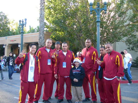 USC Players and Paul at Disneyland - Pre- Rose Bowl Trip